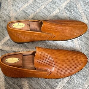 Nordstrom Men's Tan Perforated Slip-On Loafers